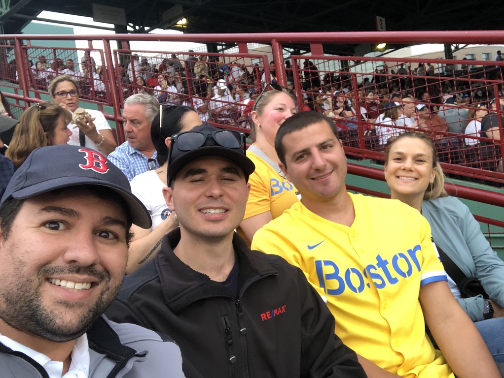 A team photo at the Red Sox game