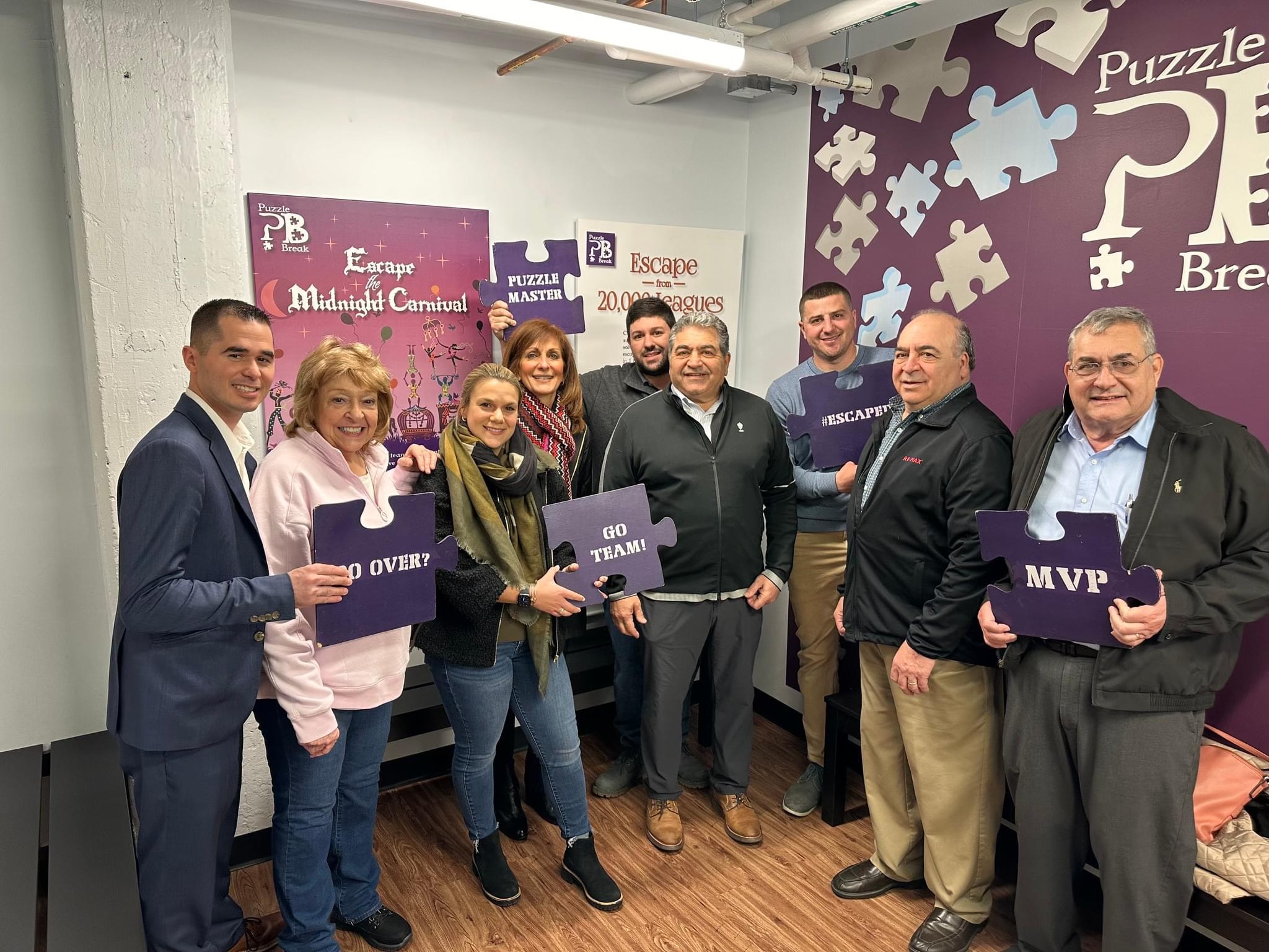 The DelRose McShane Team at an Escape Room event