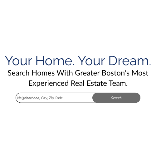 a logo stating Your Home Your Dream with an offer to search for homes collaboratively with the DelRose McShane Team. Below is an icon home a home search bar